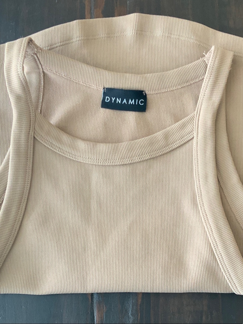 Dynamic Ribbed Tank Top in Tan